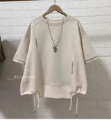White Hoodie Women Long Sleeve Drawstring Casual Sweatshirts