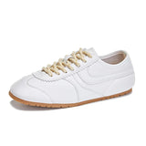 German Training Shoes Women 2026 New Genuine Leather Women Sneakers Flat Lace-up Retro Large Size Forrest Gump Shoes Women