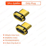 240W USB4.0 80Gbps Thunderbolt5 Magnetic Type-C OTG USB C To USB-C Fast Charge Magnet Converter Cable 8K@60Hz USB Type C Adapter