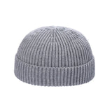 Winter Knitted Hat Warm Outdoor Sport Cold Protection Running Beanie Cap Elastic Thermal Cycling Skull Roll-up Cuffed Cap