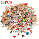 20/30/50/100pcs Mixed Style Gold-Plated Pendants, Drip Oil Alloy Pendants, Jewelry Accessories, Used for DIY Jewelry Making