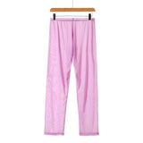 Men's Sleep Bottoms Transparent Mesh Breathable Pajamas for Men Sleepwear Leggings