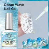 BORN PRETTY 10ml Ocean Wave Watercolor Liquid Gel Polish Stroke White Watercolor 3 Seconds Spread Lace Hollow Gradient Nail Art