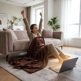 Solid Flannel Multifunctional Throw Blanket – Ultra Soft Skin-Friendly, Warm & Cozy, Perfect for Living Room, Bedroom, Office, All Season, Machine Washable Easy Care