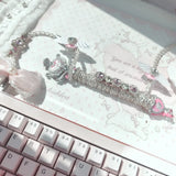 8K Luminous Keyboard Aviation Plug Cable Costom 1.3m USB-TypeC Cute Pink Keyboard Cable Spiral Single Crystal Copper Cable Gift