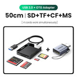 UGREEN Card Reader 4-in-1 USB3.0/USB-C SD Micro SD TF CF MS Compact Flash Card Adapter for Laptop PC Multi OTG Smart Card Reader