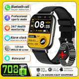2026 Upgraded Smart Watch Heart Rate Blood Oxygen/Pressure Sleep Monitoring Bluetooth Call Voice Assistant Sport Mode Smartwatch