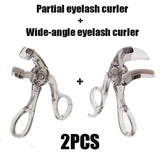 Dual-Type Eyelash Curler with Comb – Wide & Partial Clip Options, Waterproof, Long-Lasting, Natural Curl, Unisex Certified