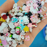 120PCS Box Mixed Hello Kitty 3D Nail Charms Cute Cartoon Resin Ornaments Kawaii DIY Nail Art Manicure Decor Accessories