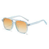 Hiking Classic Oversized Pilot Anti Light Glasses Women Vintage Double Bridge Big Oval Sun Shades Unisex Yellow Lens Eyewear