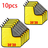 1/2/6pcs Microfiber Cleaning Towel Thicken Soft Drying Cloth Car Body Washing Towels Double Layer Clean Rags Car Accessories