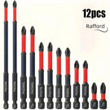 Magnetic Non-Slip Drill Bit Set 3/6/12 Pieces, S2 Steel, Crosshead and Impact Drill Bits, Suitable for Electric and Hand Drivers