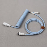 【LANO】Coiled Cable Braided Double-Sleeved Mechanical Keyboard detachable connector use Type-C to C Cable for Mechanical Keyboard