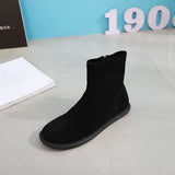 Autumn Women Shoes Fashion Casual Suede Ankle Boots Female Brown Chelsea Fashion student boots