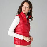 2026 White Duck Down Jacket Women Vest Autumn Winter Sleeveless Waistcoat Warm Lightweight Puffer Jacket Female Tops Outwear