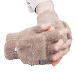Hot sale! Women's Plush Half Finger Touchscreen Winter Gloves Soft Fashion Warm Imitation Mink Cashmere for Driving, winter work