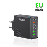 160W USB C Charger Fast Charging PD QC3.0 Wall Charger Adapter For iPhone 16 Samsung S24 Xiaomi Huawei Multi Ports Phone Charger