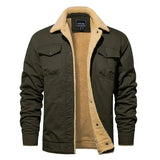 EKLENTSON Winter Fleece Hiking Jackets Men Thermal Windproof Coat Outdoor Thick Warm Cotton Cargo Work Jacket Travel Outerwear