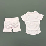 2 Pcs HISTELLO Sports Gym Sets Short Sleeve Seamless Yoga Clothing Fitness Set Women Workout Running Sports Short Leggings Suit