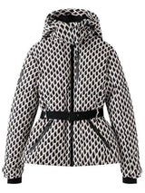 Women's Winter Hooded High Waist Padded Sport Parkas Coats with Belt Female Elegant Thick Warm Pockets Windproof Skiing Jackets