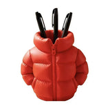 Down Jacket-Shaped Pen Holder Desktop Organizer for Stationery Makeup Brushes Home Office Shelf Decor, for Shool Gift