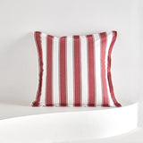 Classical Striped Cushion Cover 45x45cm Hawthorn Red Ivory Recycle Polyester Fabric Pillow Cover Indoor Outdoor Home Decoration