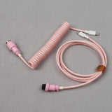 Mechanical Keyboard Type C to C End Coiled Cables with Detachable Aviator Connector Gaming Keyboard Wire