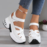 Women Sandals New Closed Toe Office and Career Summer Solid Wedge Shoes for Women New High Quality Buckle Strap Sandals Women