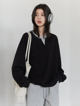 CHIC VEN Korean Women Sweatshirts Loose Casual New Contrast Splicing Hoodie Female Top Woman T Shirt Pullover Spring Autumn 2025