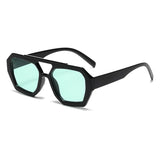 Hiking Women Fashion Polygonal Double Bridge Anti Light Glasses Luxury Minimalist Leopard Pattern Design Eyeglasses UV400