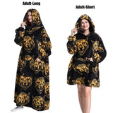 Women Plush Fleece Blanket Men Warm Thick Hoodies Adult Giant TV Blanlets with Sleeves Super Long Cold-proof Homewear Pajamas