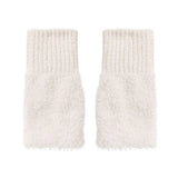 Half-finger Plush Winter Gloves Touch Screen Cold-proof  Warm Fingerless Knitted Wrist Guard Student Office Writing Work Outdoor