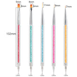 5/20Pcs Nail Art Brush Design Tip Painting Drawing Carving Dotting Pen FlatFan Liner Acrylic Gel UV Polish Manicure Tools