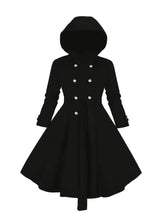 A Large-Sized, Casual, Elegant and Fashionable Double-Breasted Hooded Jacket for Women in Autumn and Winter
