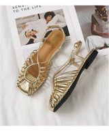 ZAROY Women Flat Sandals Summer Narrow Band Roman Shoes Casual Plus Size Brand Designer Banquet Beach Gladiator Sandalias Zapato