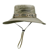 1Set bucket hat Summer Men UV Protection Hiking Beach Sunscreen Cap Bucket Hats Summer Hunting Hat Mesh Fisherman Safari Hat