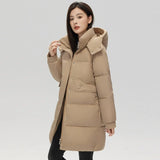 2025 New Women Warm Thicken Down Cotton Jacket Winter Women Long Cotton Coat Hooded Puffer Jacket Women Loose Plus Size Parkas