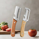 Kitchen Peeler Stainless Steel Vegetable Peeler with Wooden Handle for Peeling and Slicing Fruits and Vegetables Kitchen Tool