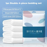 New Disposable 3/4-Piece Bedding Set, Thickened Disposable Bed Sheets Duvet Covers Pillowcases For Hotel Travel Camping Use