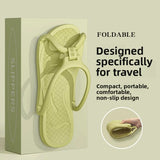 Foldable Travel Slippers Unisex EVA Flip Flops Hotel Non Slip Bathroom Indoor Outdoor Portable Lightweight Comfortable