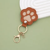 Cute Paw Print Pet Hair Memorial Keychain Leather Dog Cat Fur Holder Keepsake Key Ring Personalized Pet Loss Memory Key Chains G