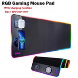 RGB Mouse Pads 3-In-1 Magnetic Wireless Charging Gaming Mousepad PC Laptop Pad for Airpod Wireless Charging for Apple Watch