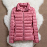 Light Down Coat Women Spring Jacket Fashion Short Ultra Lightweight Packable Puffer Coats Female Down Warm Slim Fit Parkas