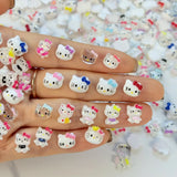 120PCS Box Mixed Hello Kitty 3D Nail Charms Cute Cartoon Resin Ornaments Kawaii DIY Nail Art Manicure Decor Accessories