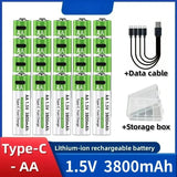 2025NEW Lithium-Ion Battery Type-C Rechargeable High-Capacity Battery AA&AAA Battery For remote control, mouse, electric toys