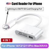 Three-wire 5-in-1 card reader, multi-function OTG converter, high-speed transmission, compatible with Iphone/Android/ipad