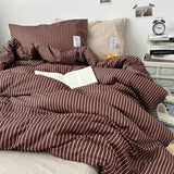 Stripe Bedding Comforter Set with Pillowcase bed sheet Single Full Size Bed Linen Duvet Cover Set Queen/King Double Single Bed