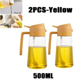 Olive Oil Spray Bottle for Oil Bottle Pouring for Cooking Oil Spices Camping Dispenser with Automatic Lid Spice Shaker