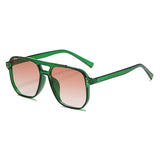 Hiking Classic Oversized Pilot Anti Light Glasses Women Vintage Double Bridge Big Oval Sun Shades Unisex Yellow Lens Eyewear