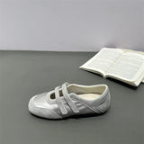 2026 Spring Autumn Women's Mary Janes | French Style Canvas Slip-on Flats | Wide Toe Box Velcro Soft Sole Casual Shoes